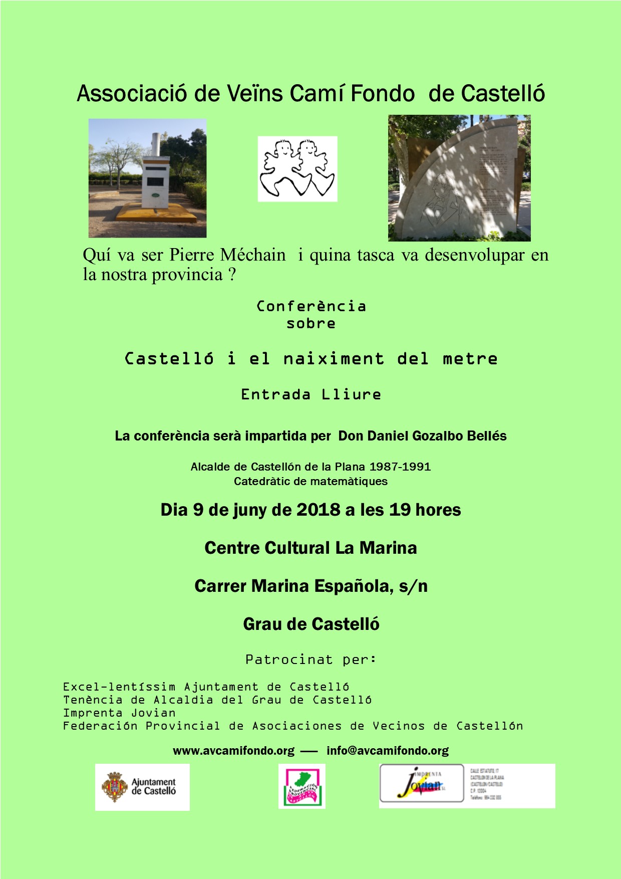 Av. Cam Fondo: Castell i el naiximent del metre. Conferencia 2018
